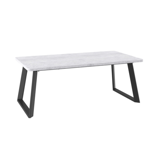 Стол LOFT LUX RADIAL-200, раздвижной 200(290)х105, СЕРЫЙ СЛАНЕЦ/ЧЕРНЫЙ